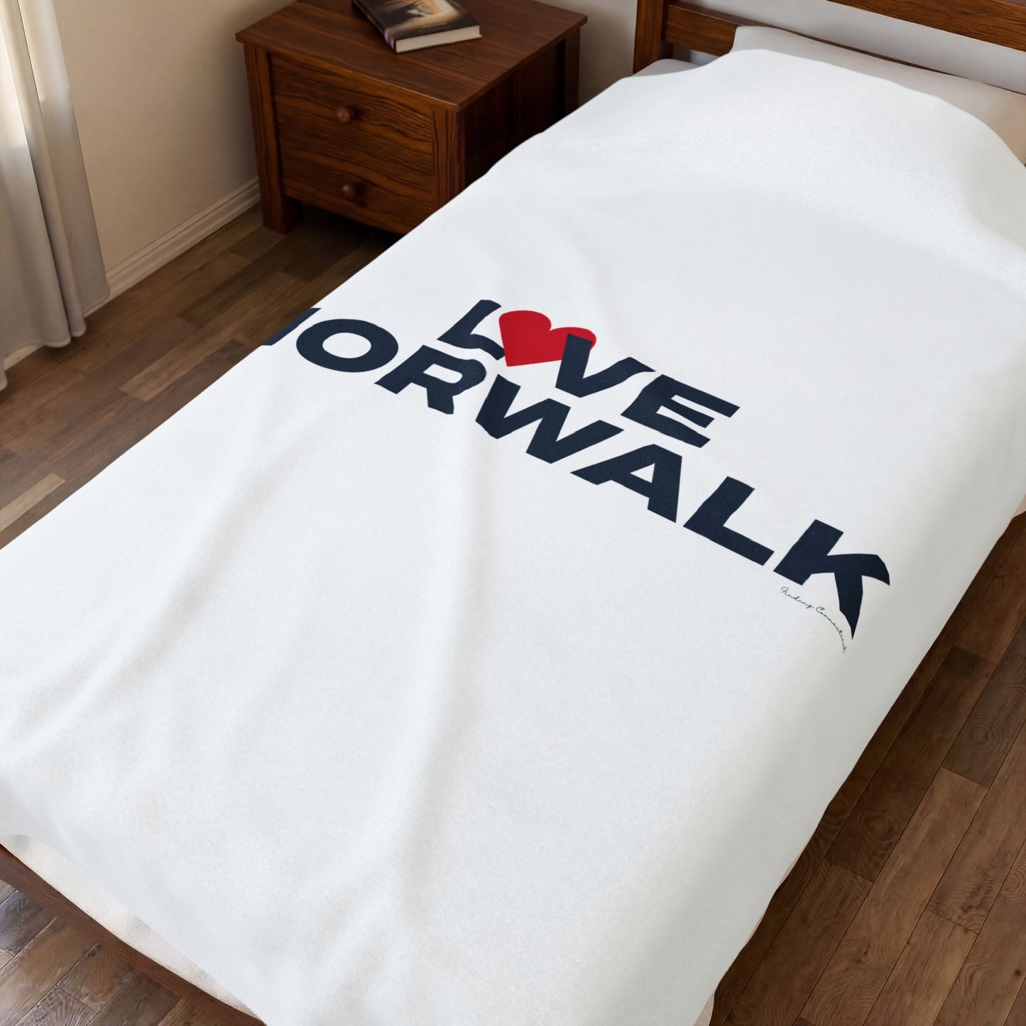 Love Norwalk Velveteen Plush Blanket
