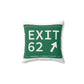 Vintage Exit 62 WCP Sign Spun Polyester Square Pillow