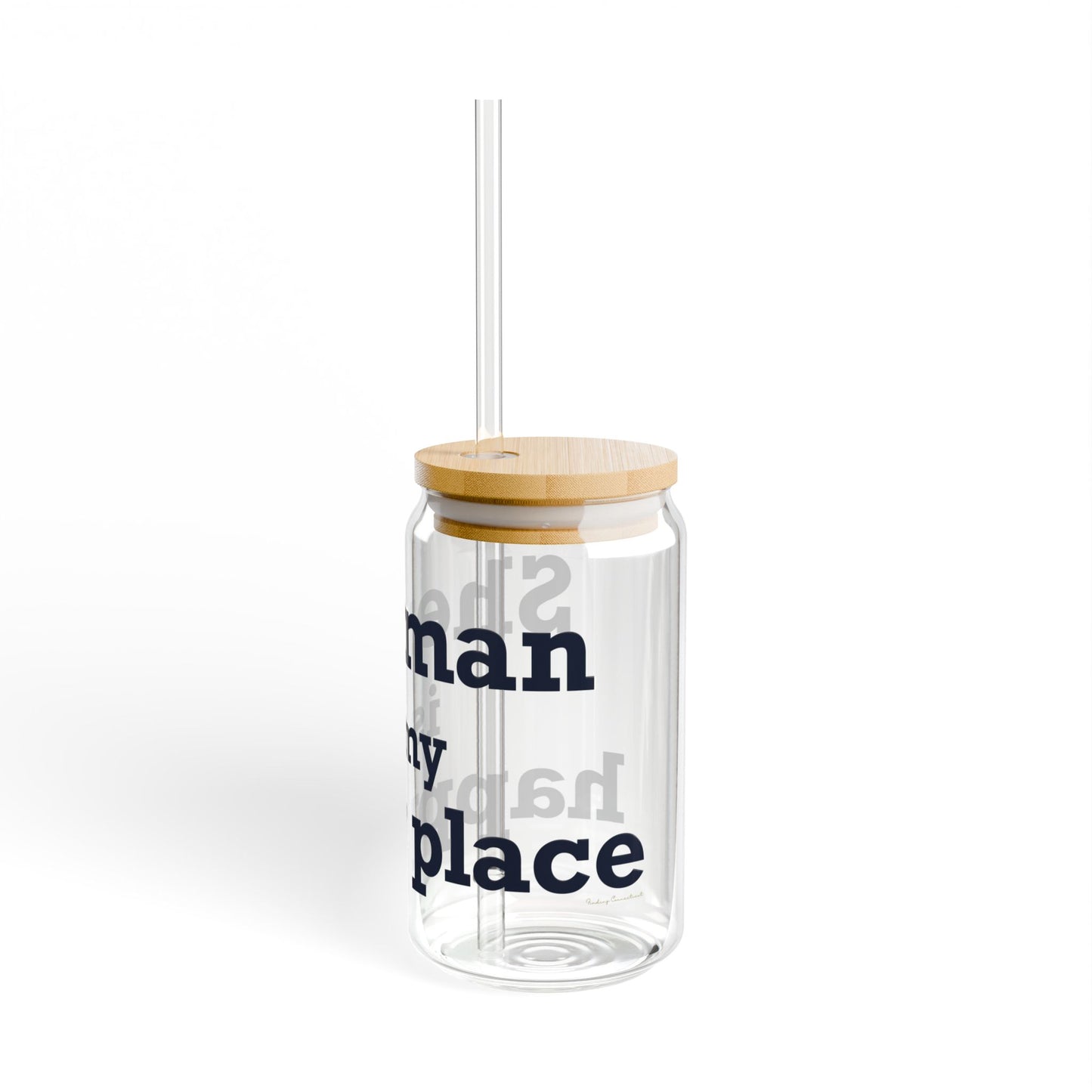 Sherman Is My Happy Place Sipper Glass, 16oz