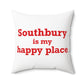 Southbury is My Happy Place Polyester Square Pillow