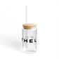 Bethel Vision Glass Can with Straw and Lid, 16oz