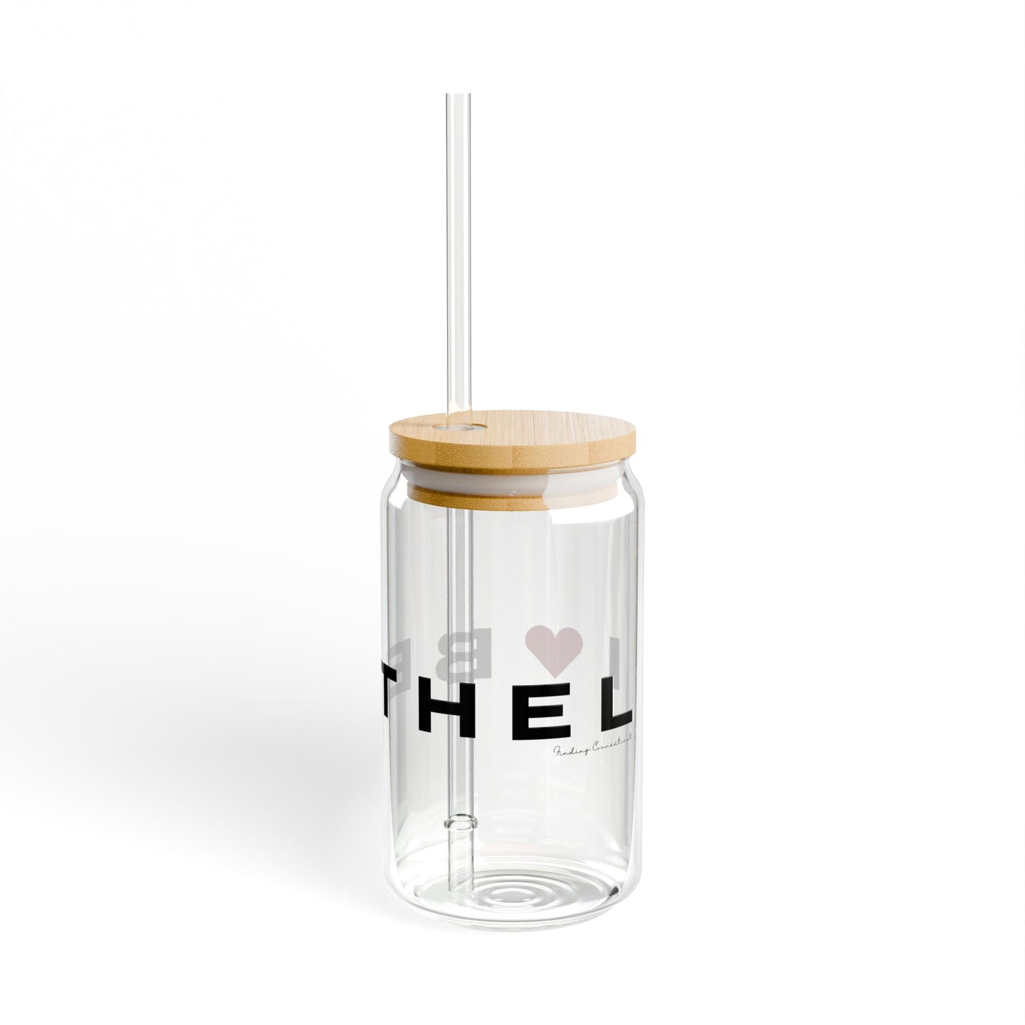 Bethel Vision Glass Can with Straw and Lid, 16oz
