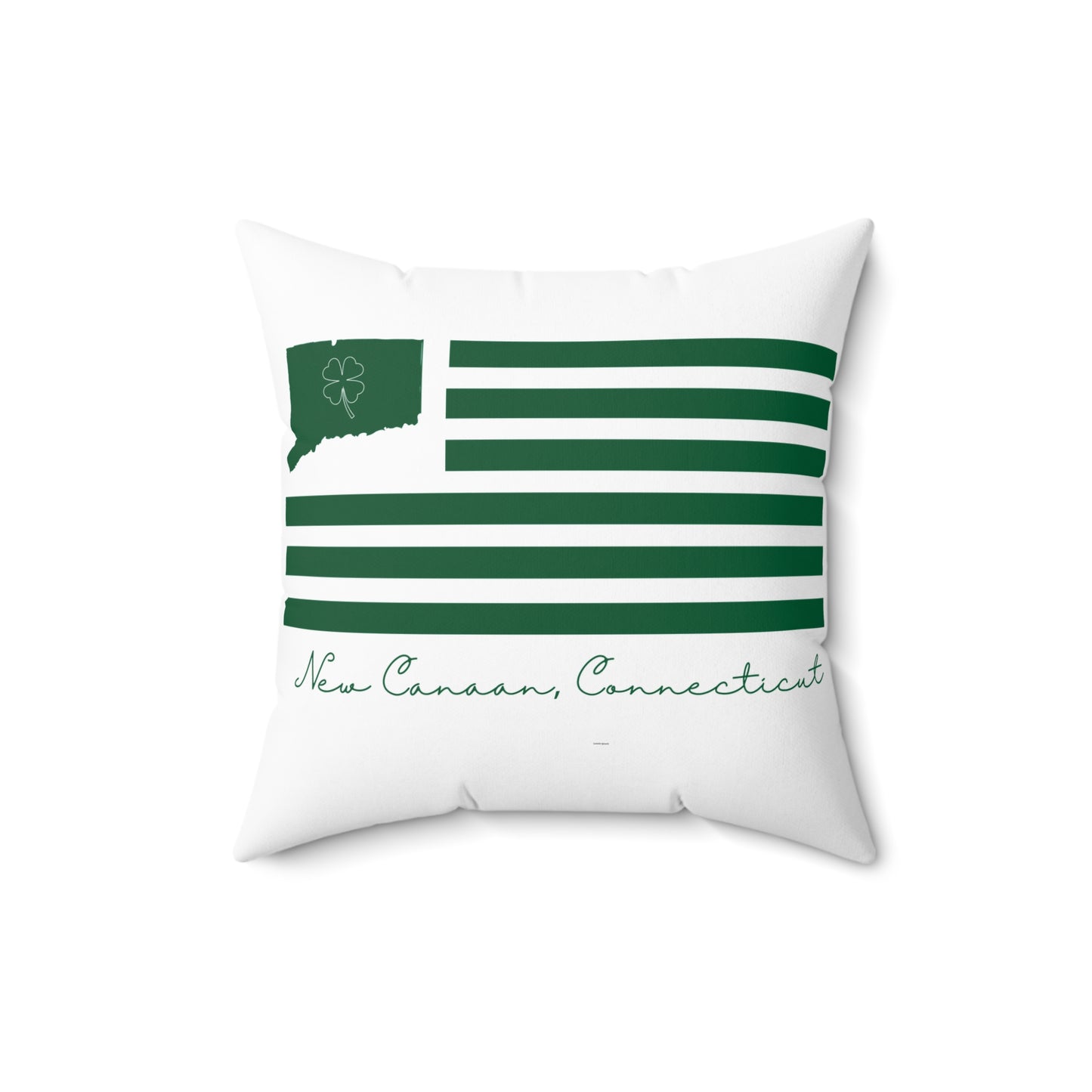 New Canaan Connecticut St. Patrick's Day Spun Polyester Square Pillow