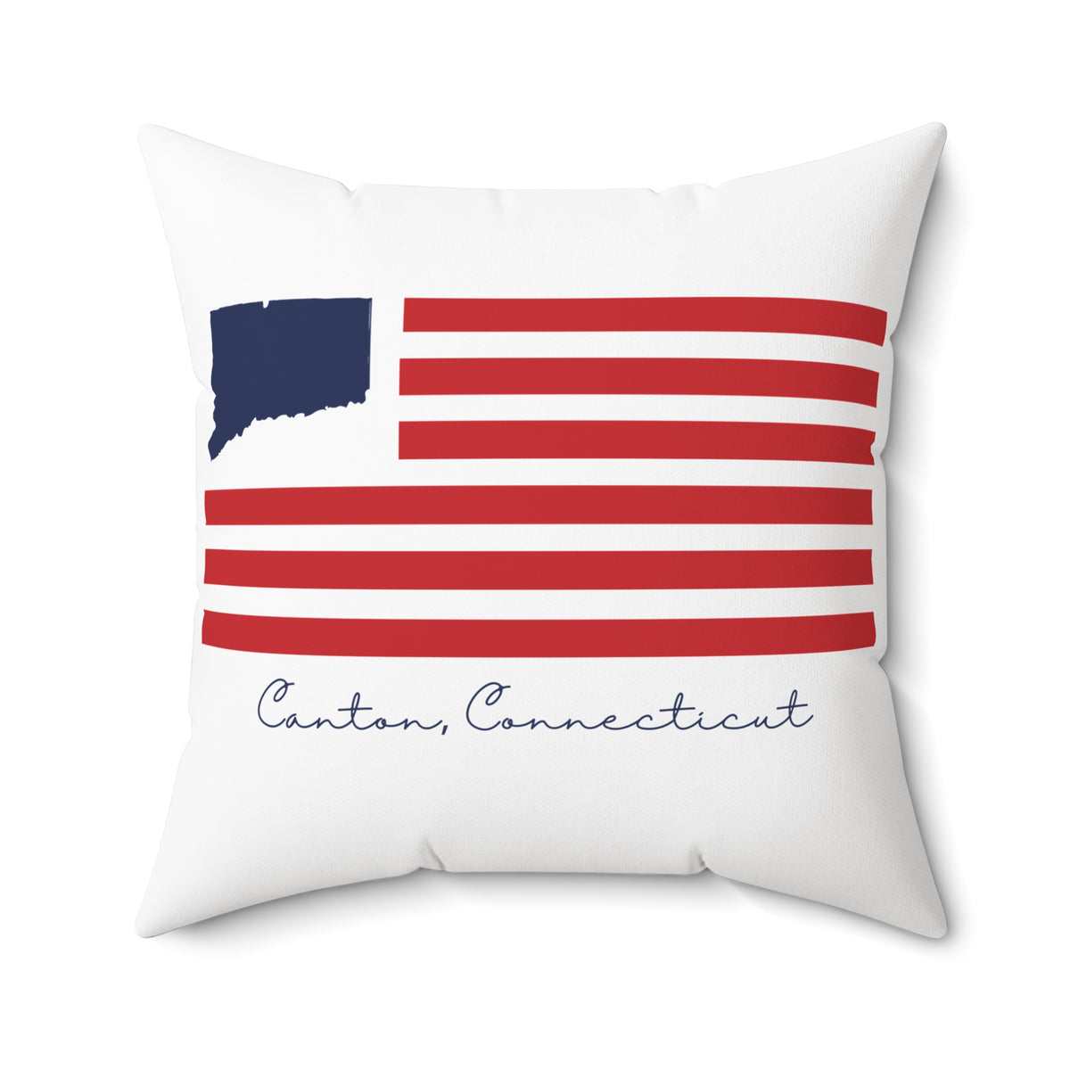 Canton Connecticut Flag Spun Polyester Square Pillow