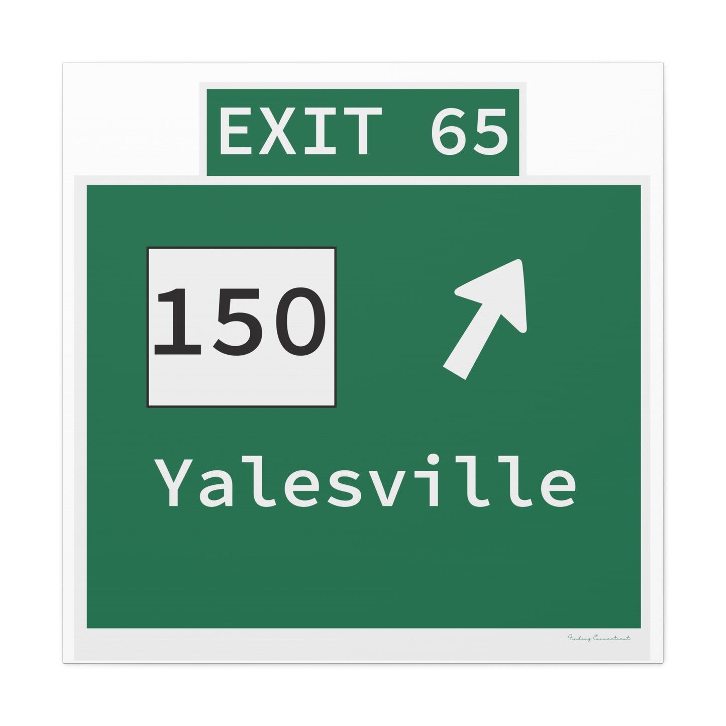 Vintage WCP Exit 65 Sign Matte Canvas, Stretched, 1.25"