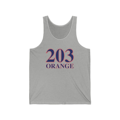 203 Orange Red White & Blue Unisex Jersey Tank Top