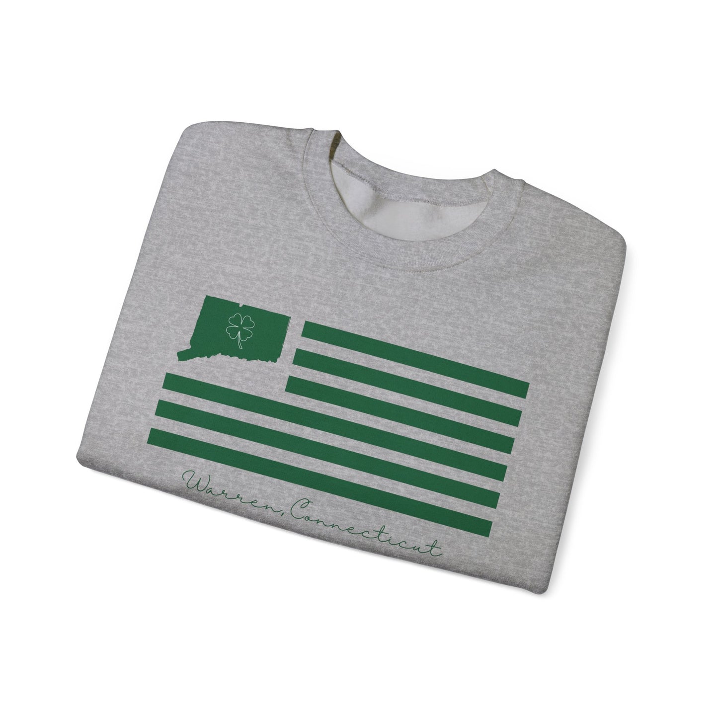 Warren Connecticut St. Patrick’s Day Flag Unisex Heavy Blend™ Crewneck Sweatshirt