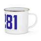 06281 Woodstock Connecticut Zip Code Enamel Camping Mug