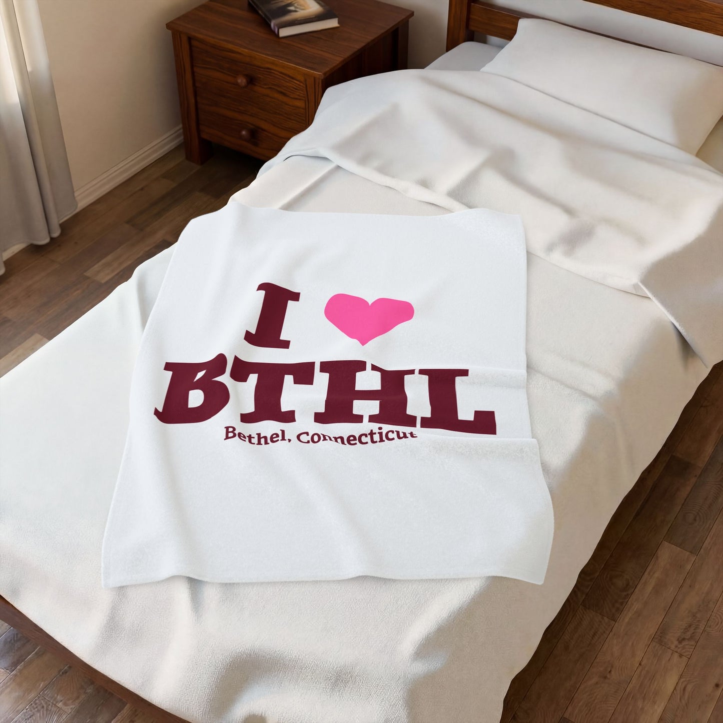I Heart BTHL Velveteen Plush Blanket