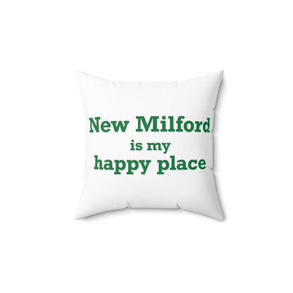 New Milford is My Happy Place Polyester Square Pillow
