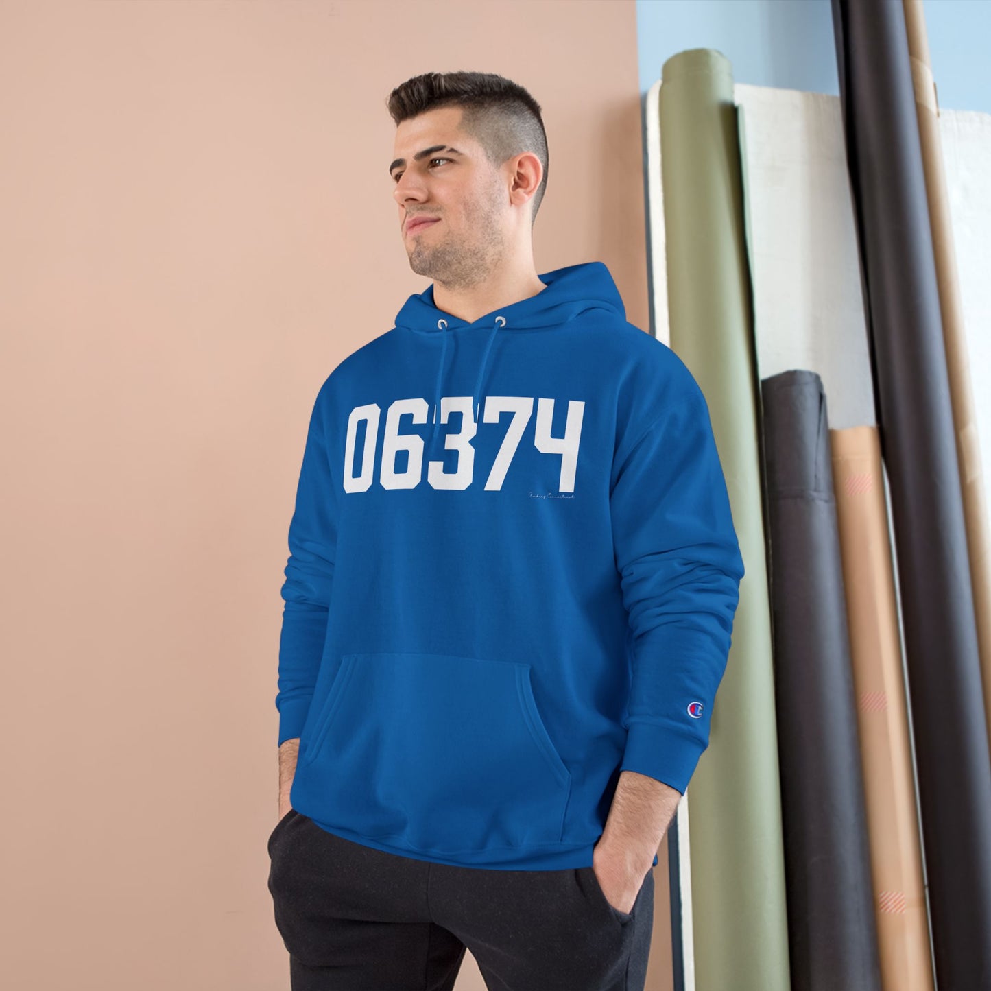 06374 Plainfield CT Zip Code Champion Hoodie
