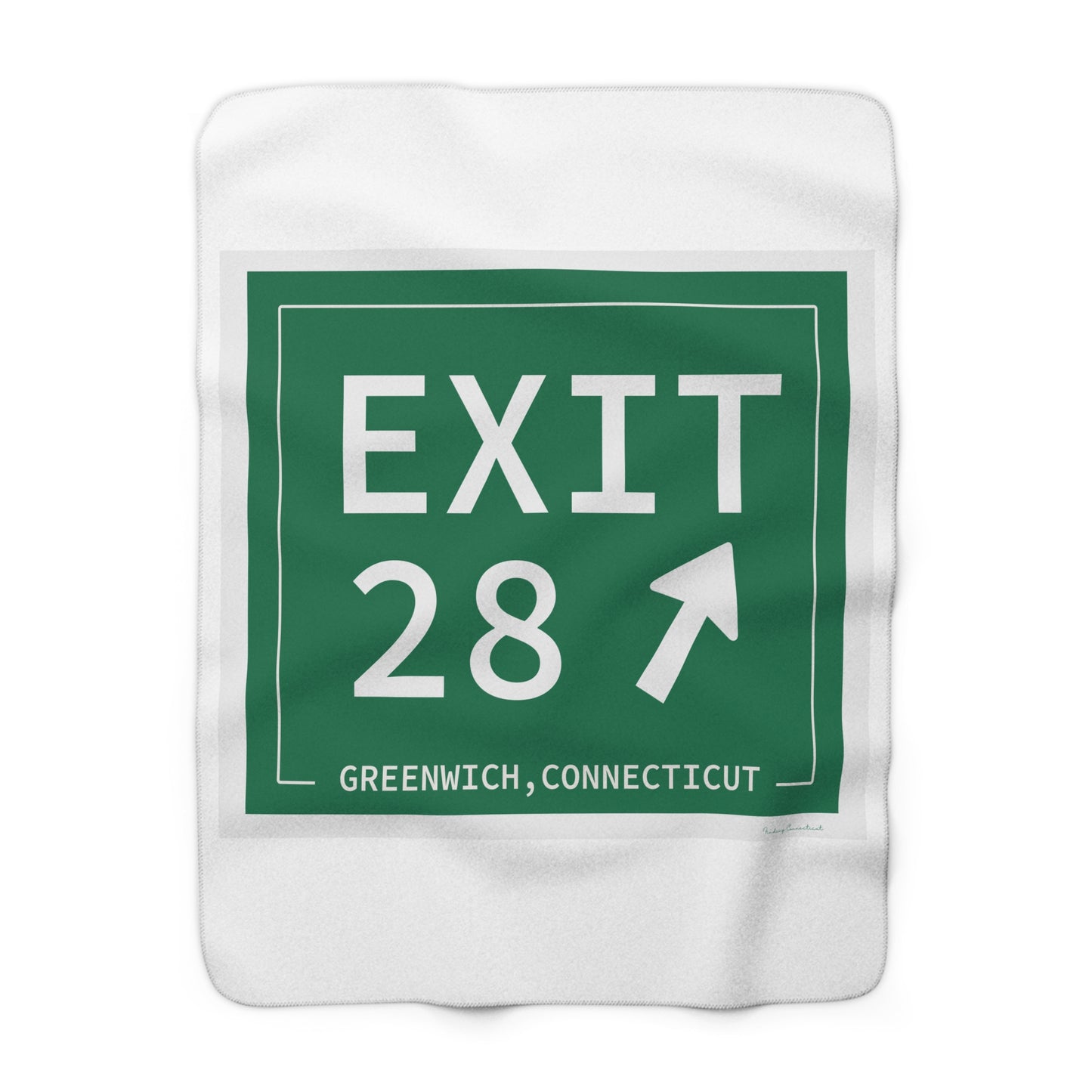 Vintage Exit 28 Merritt Parkway Sign Sherpa Fleece Blanket