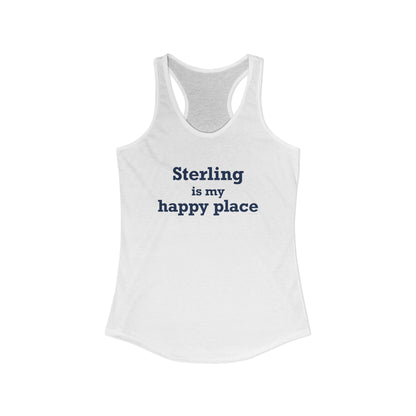 Sterling is My Happy Place Women's Ideal Racerback Tank Top