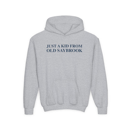 Just a kid from Old Saybrook Youth Heavy Blend Hooded Sweatshirt