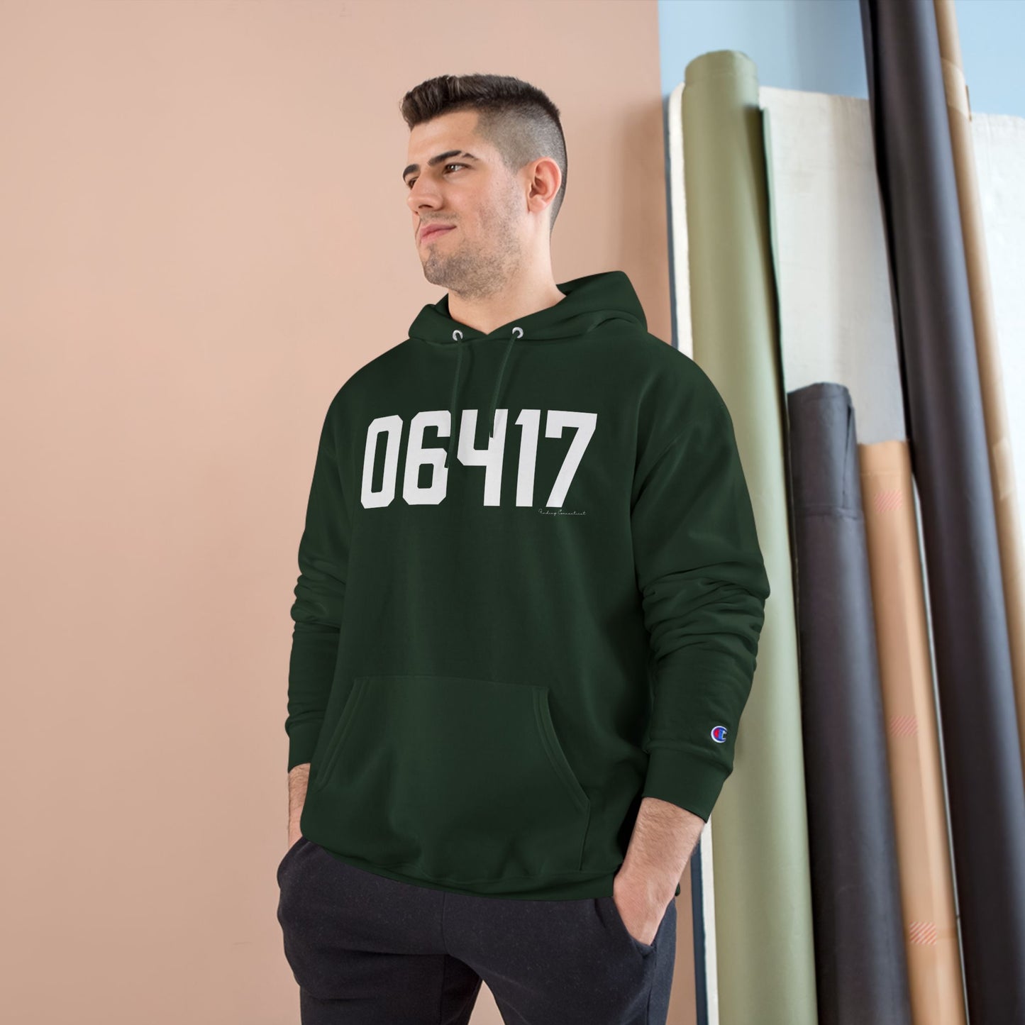 06417 Deep River CT Zip Code Champion Hoodie