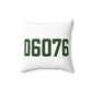 06076 Union Connecticut Zip Code Spun Polyester Square Pillow