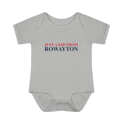 Just a kid from Rowayton Infant Baby Rib Bodysuit