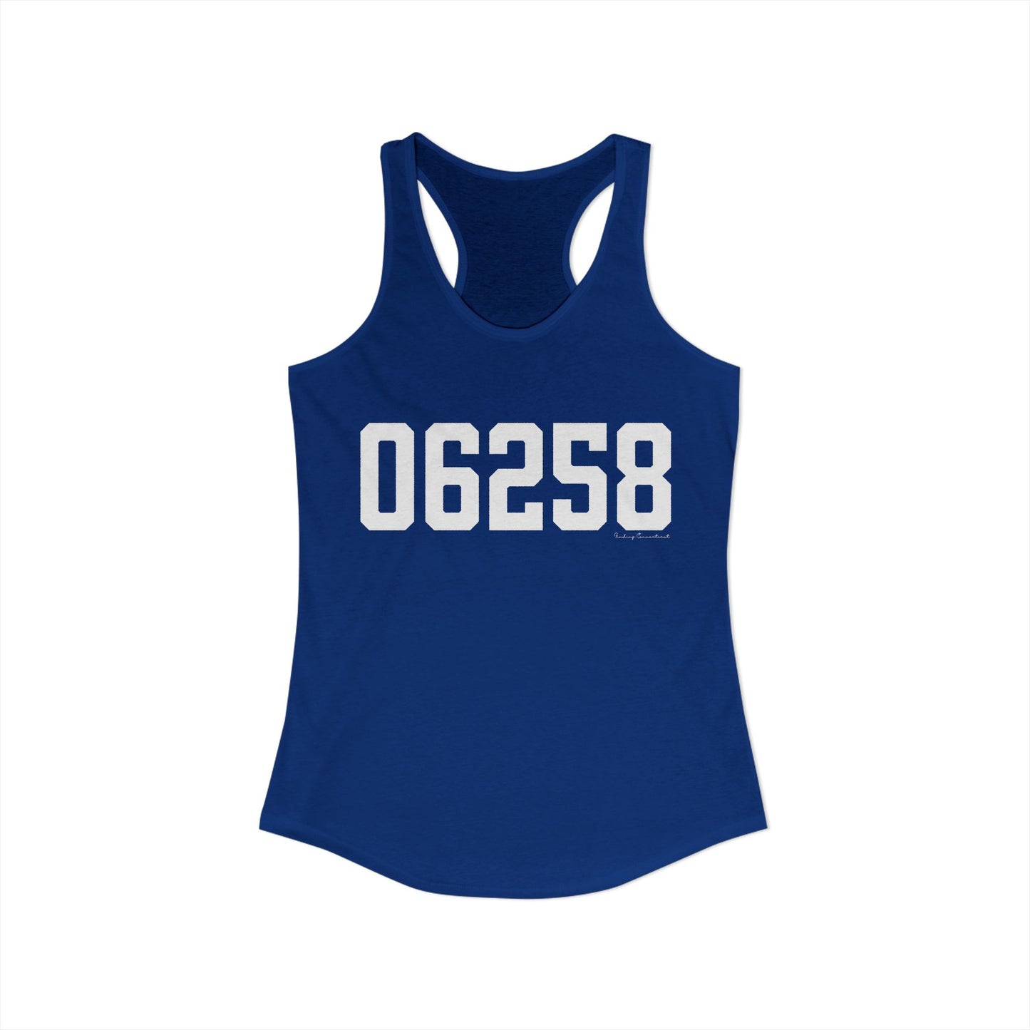 06258 Pomfret CT Zip Code Women's Ideal Racerback Tank Top