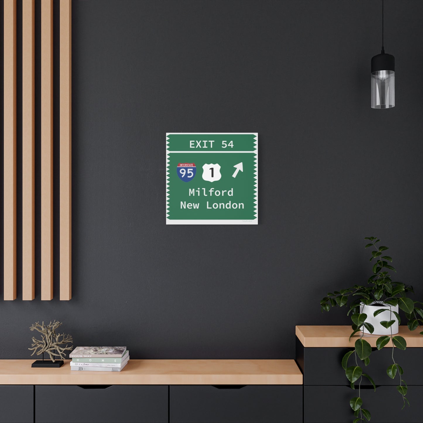 Vintage Merritt Parkway Exit 54 Sign Matte Canvas, Stretched, 1.25"
