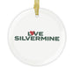 Love Silvermine Glass Ornaments