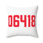 06418 Derby Connecticut Zip Code Polyester Square Pillow