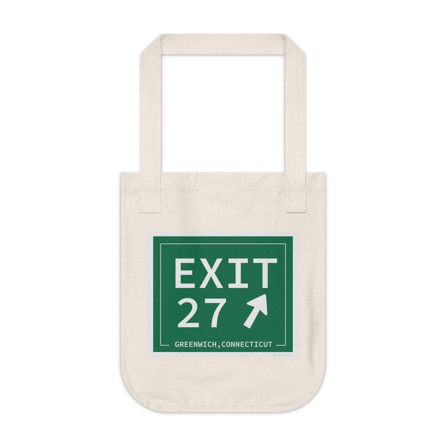 Vintage Exit 27 Merritt Parkway Sign Organic Canvas Tote Bag