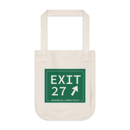 Vintage Exit 27 Merritt Parkway Sign Organic Canvas Tote Bag