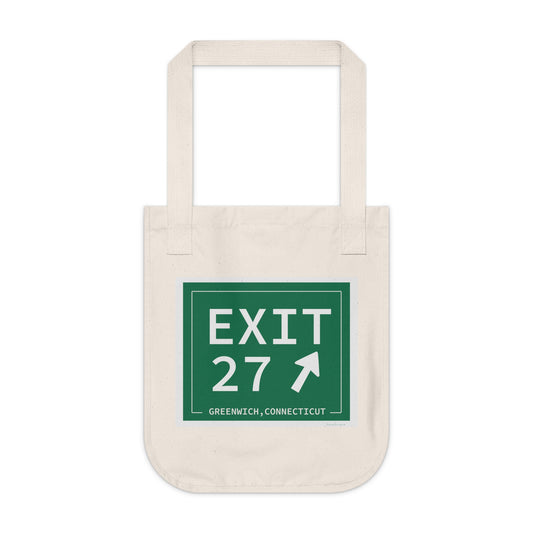 Vintage Exit 27 Merritt Parkway Sign Organic Canvas Tote Bag