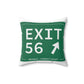 Vintage Exit 56 WCP Sign Spun Polyester Square Pillow