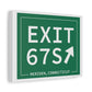 Vintage Exit 67S WCP Sign Matte Canvas, Stretched, 1.25"