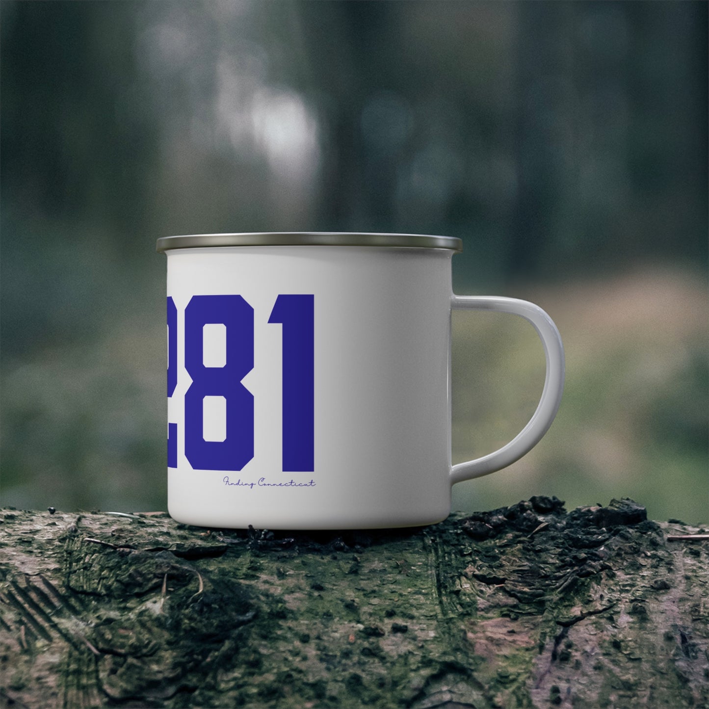 06281 Woodstock Connecticut Zip Code Enamel Camping Mug