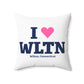 I Heart WLTN Spun Polyester Square Pillow