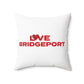 Love Bridgeport Spun Polyester Square Pillow