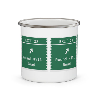 Vintage Merritt Parkway Exit 28 Sign Enamel Camping Mug