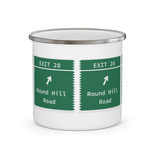 Vintage Merritt Parkway Exit 28 Sign Enamel Camping Mug