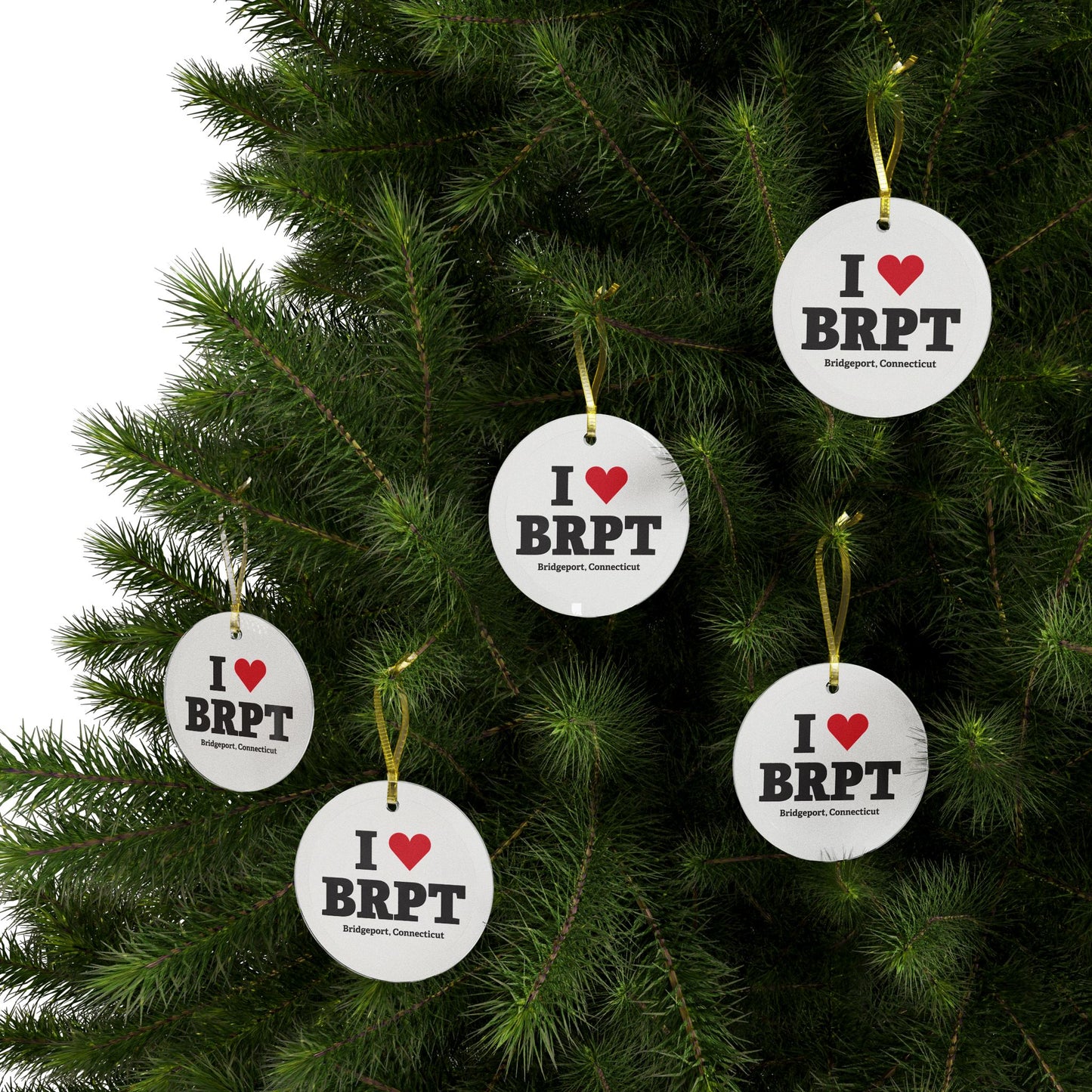 I Heart BRPT Glass Ornaments