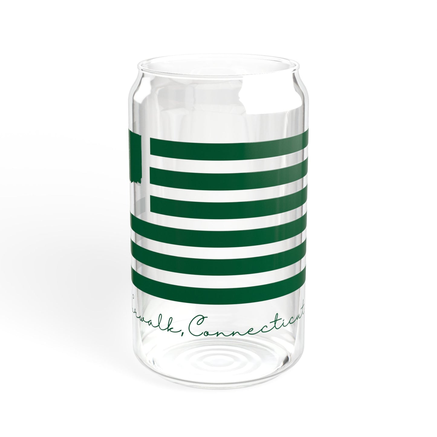 Norwalk Connecticut St. Patrick's Day Flag Sipper Glass, 16oz