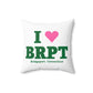 I Heart BRPT Spun Polyester Square Pillow