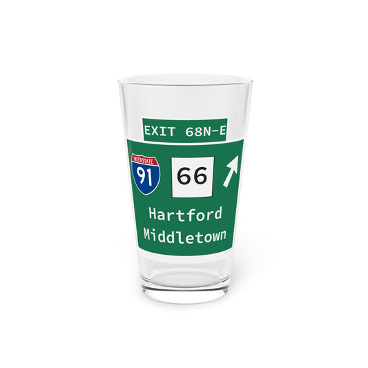 Vintage WCP Exit 68-NE Sign Pint Glass, 16oz