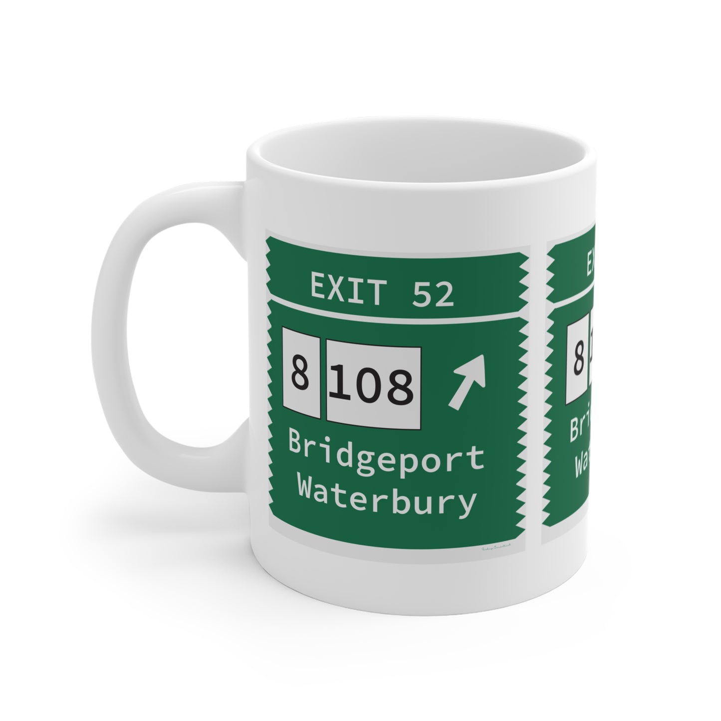 Vintage Merritt Parkway Exit 52 Sign Mug 11oz