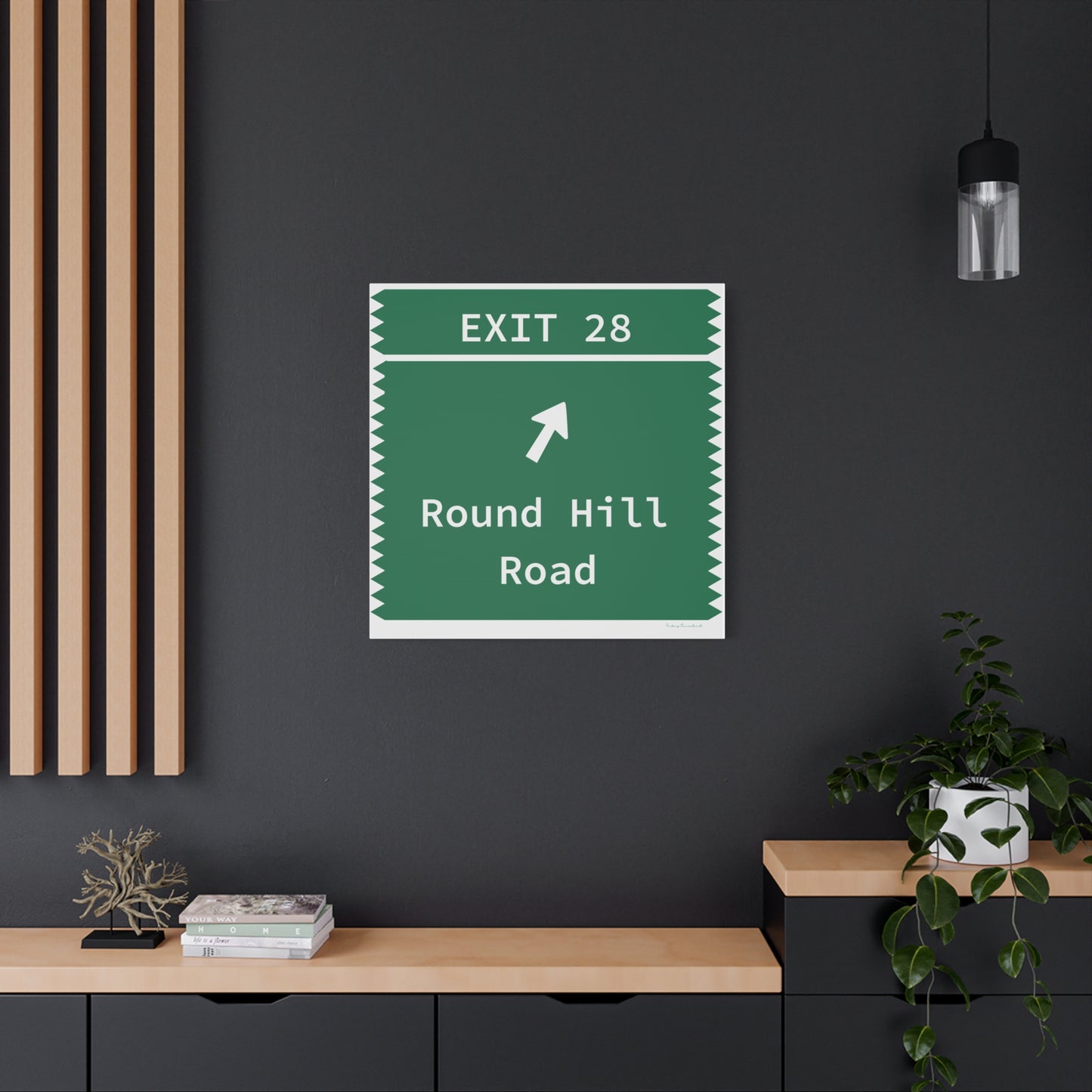 Vintage Merritt Parkway Exit 28 Sign Matte Canvas, Stretched, 1.25"