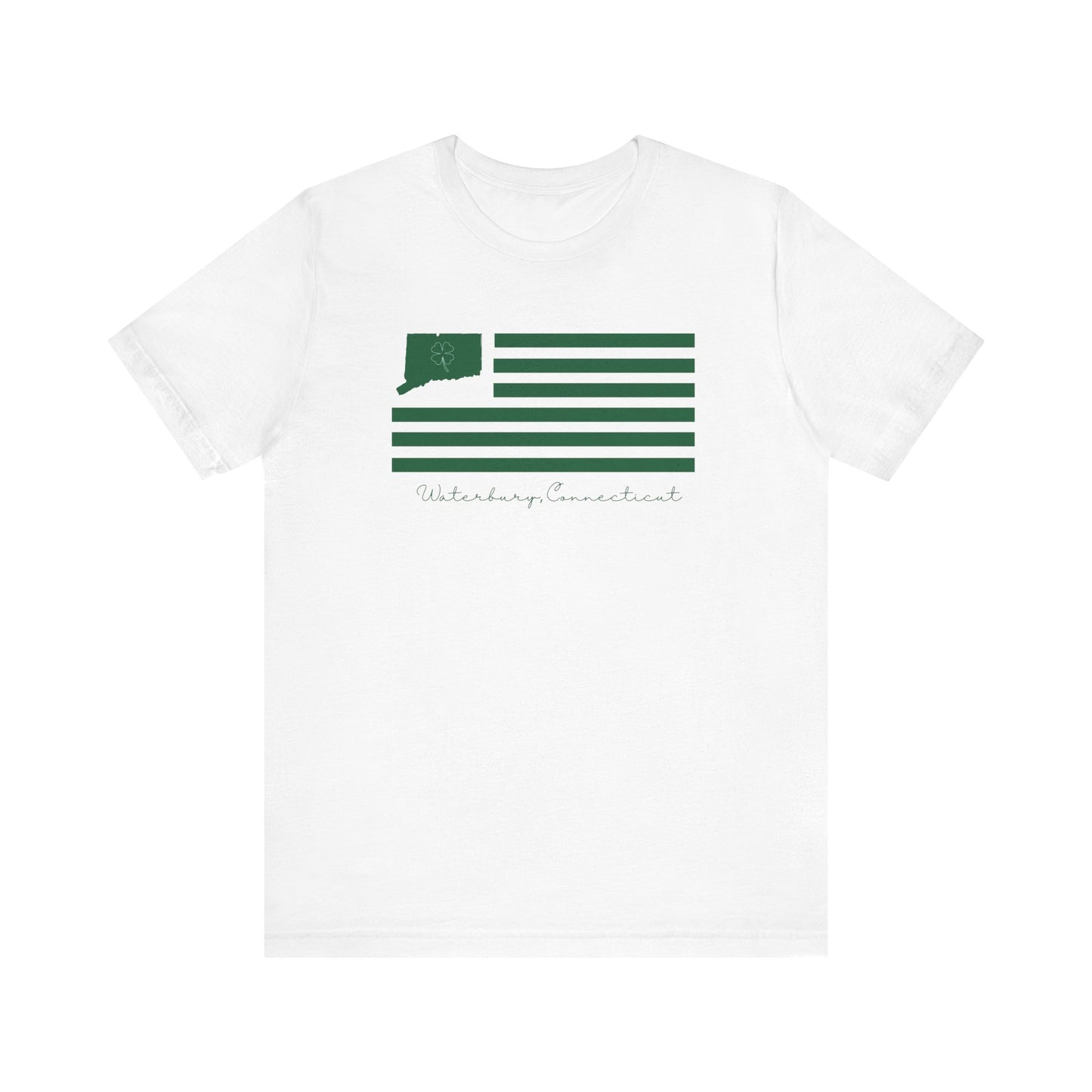 Waterbury Connecticut St Patrick’s Day Flag Unisex Jersey Short Sleeve T-Shirt