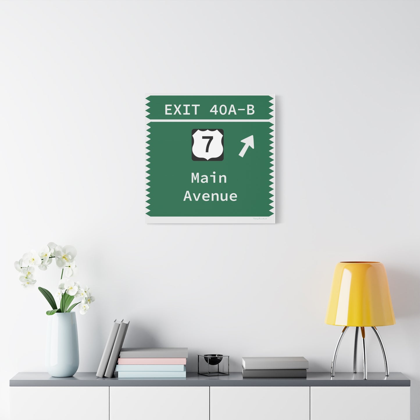 Vintage Merritt Parkway Exit 40 A-B Sign Matte Canvas, Stretched, 1.25"