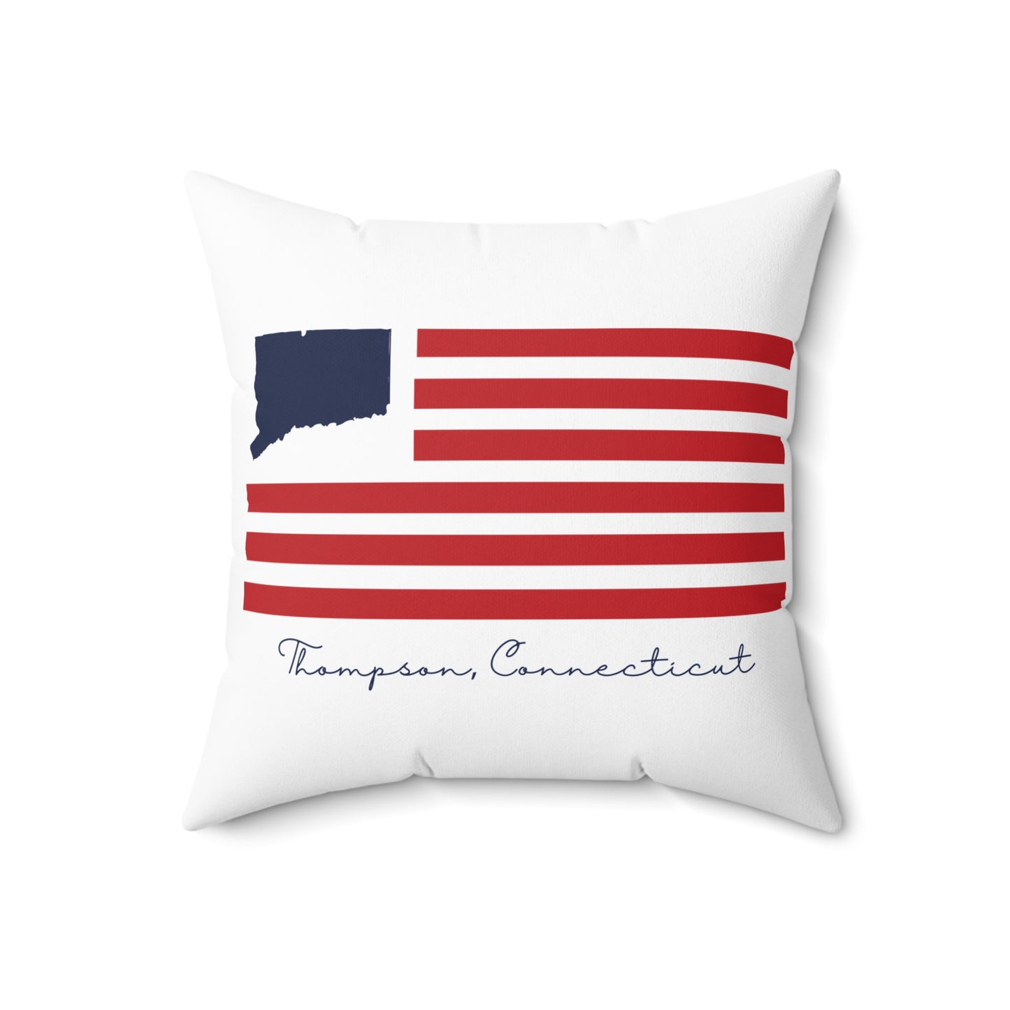 Thompson Connecticut Flag Spun Polyester Square Pillow