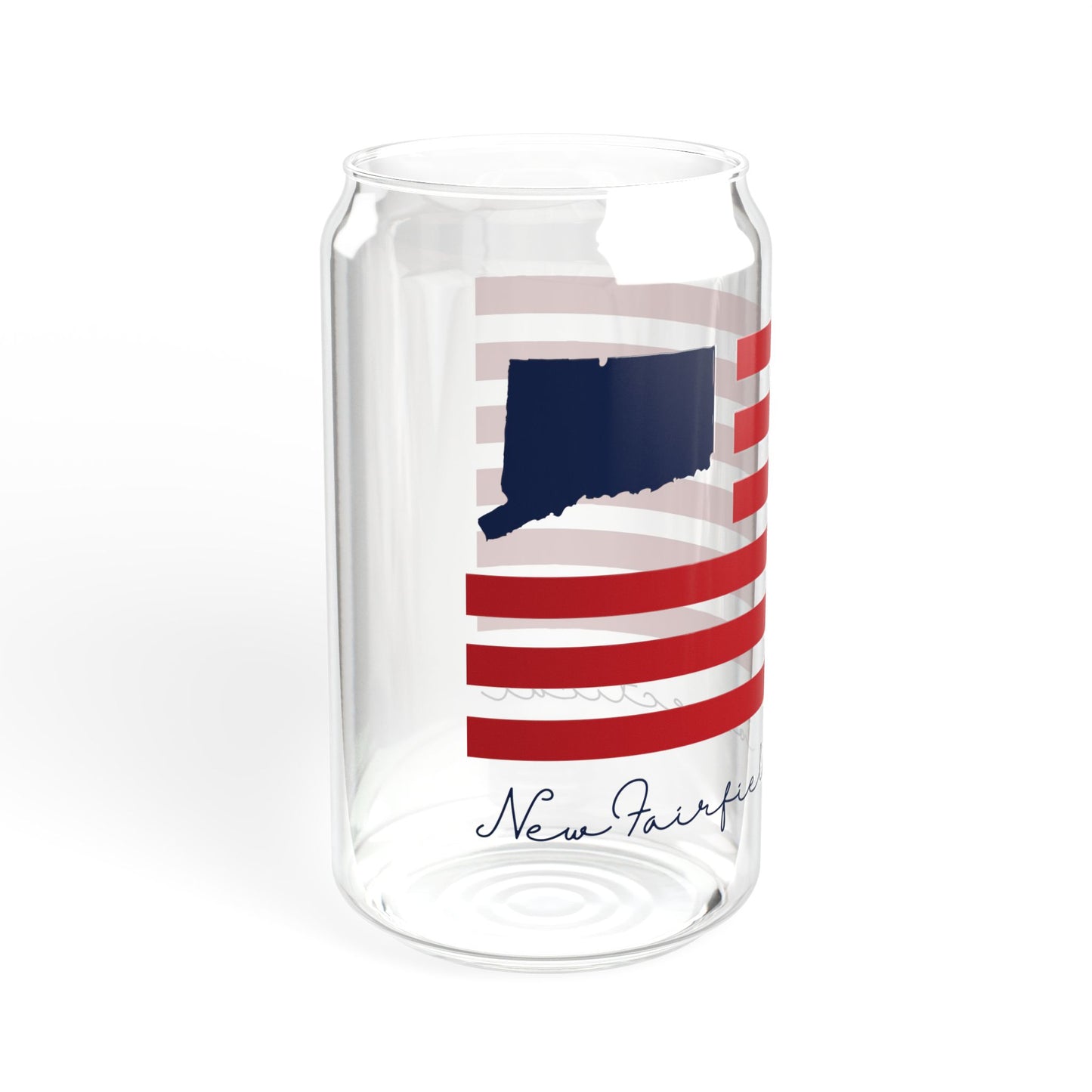 New Fairfield Connecticut Flag Sipper Glass, 16oz