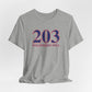203 Strawberry Hill Red, White & Blue Unisex Jersey Short Sleeve T-Shirt