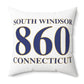 South Windsor 860 Connecticut Polyester Square Pillow
