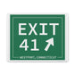 Vintage Exit 41 Merritt Parkway Sign Matte Canvas, Stretched, 1.25"