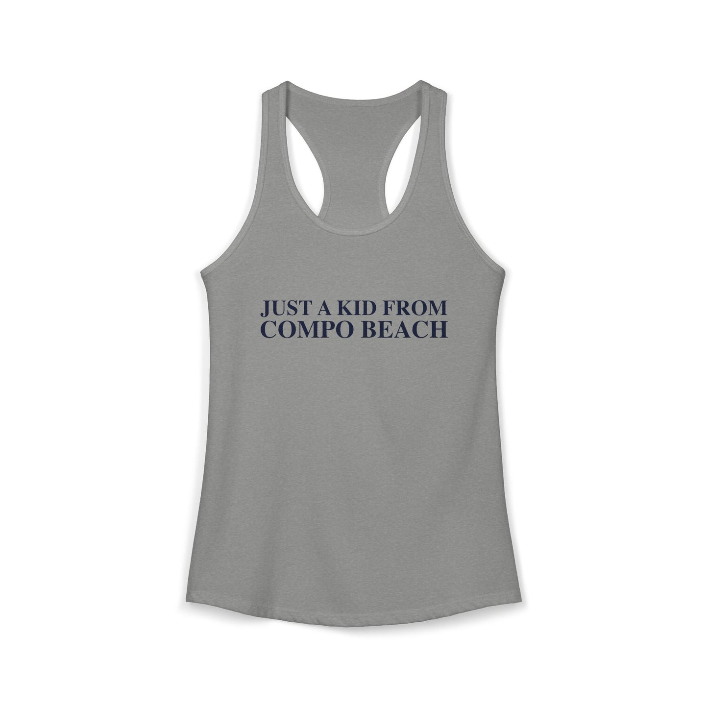 Just a kid from Compo Beach Women's Ideal Racerback Tank Top
