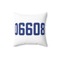 06608 Bridgeport Connecticut Zip Code Spun Polyester Square Pillow